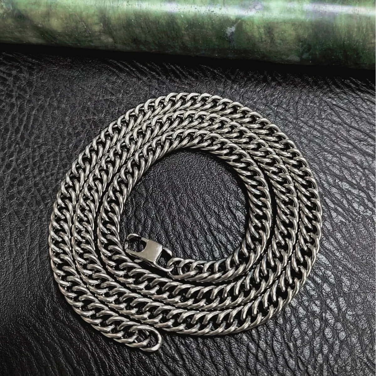 Fashion Pure Titanium Necklaces Bracelets For Men Women Double Weave Whip Chain Cowboy Oval O Chain for Pants EDC Fast Hanging