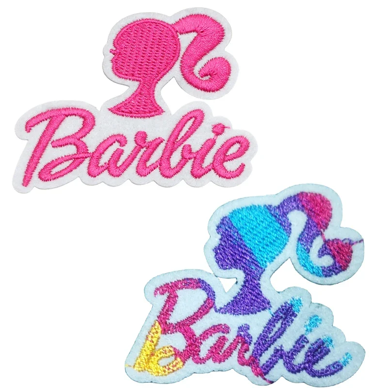 Mini 5cm 10Pcs Barbie stickers Embroidery Cartoon Iron On Clothes Patch Badge Children Hole Stickers Clothes Sticker Diy Toy