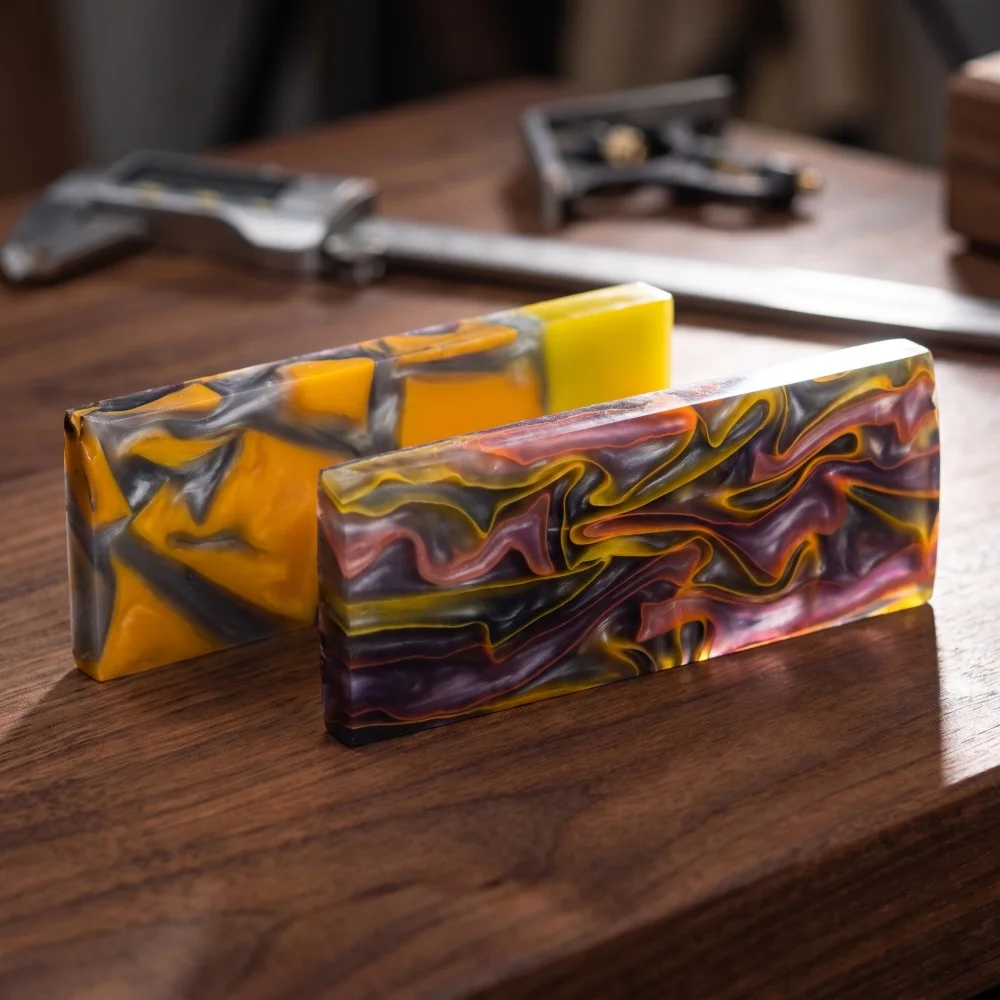 DIY Knife Handle Material Craft Supplies - Color Cloud Pattern PMMA Acrylic Template Board for Knife Handle Making Material