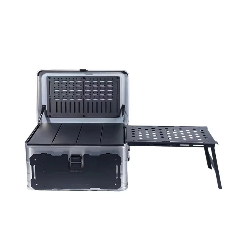 Elevated Strength Metal Storage Box, Large Capacity Divided Storage Box, Sui  for Camping, Picnic, Garden, Utility