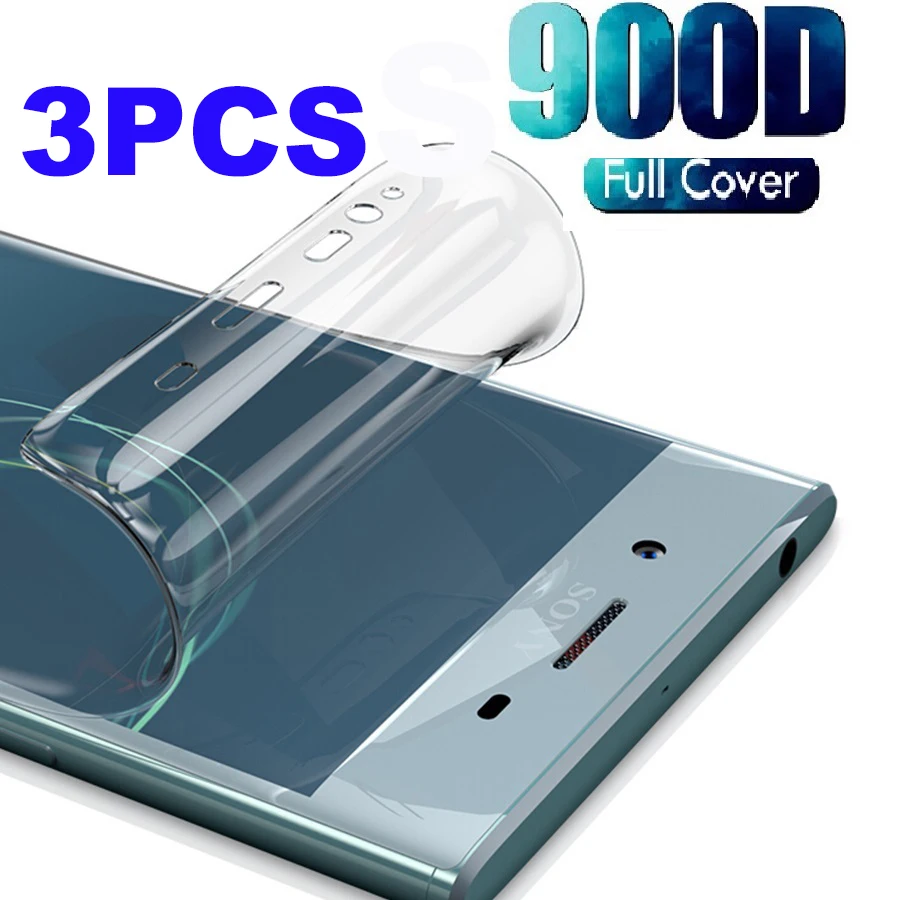 3 SZTUK folii hydrożelowej do Sony Xperia 1 XZ4 XZ3 XZ1 X Compact XA1 XA Ultra XZ XZS XZ2 Premium