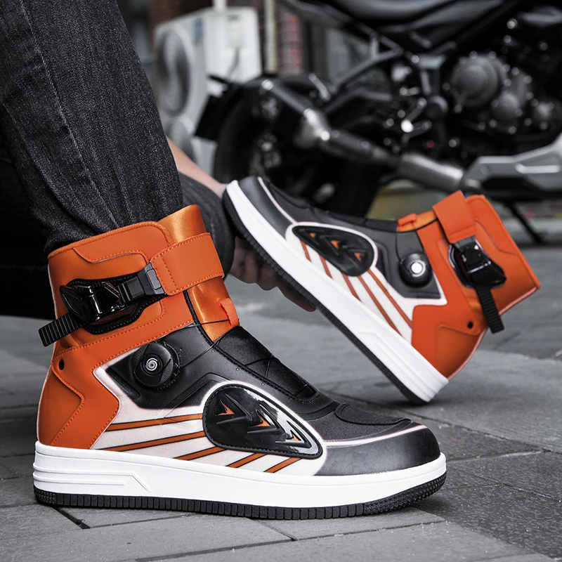 Lightweight Breathable Motorbike Shoes Anti-Slip Motorcycle Shoes Urban Biker Sneakers Casual Riding Shoes for Men Women