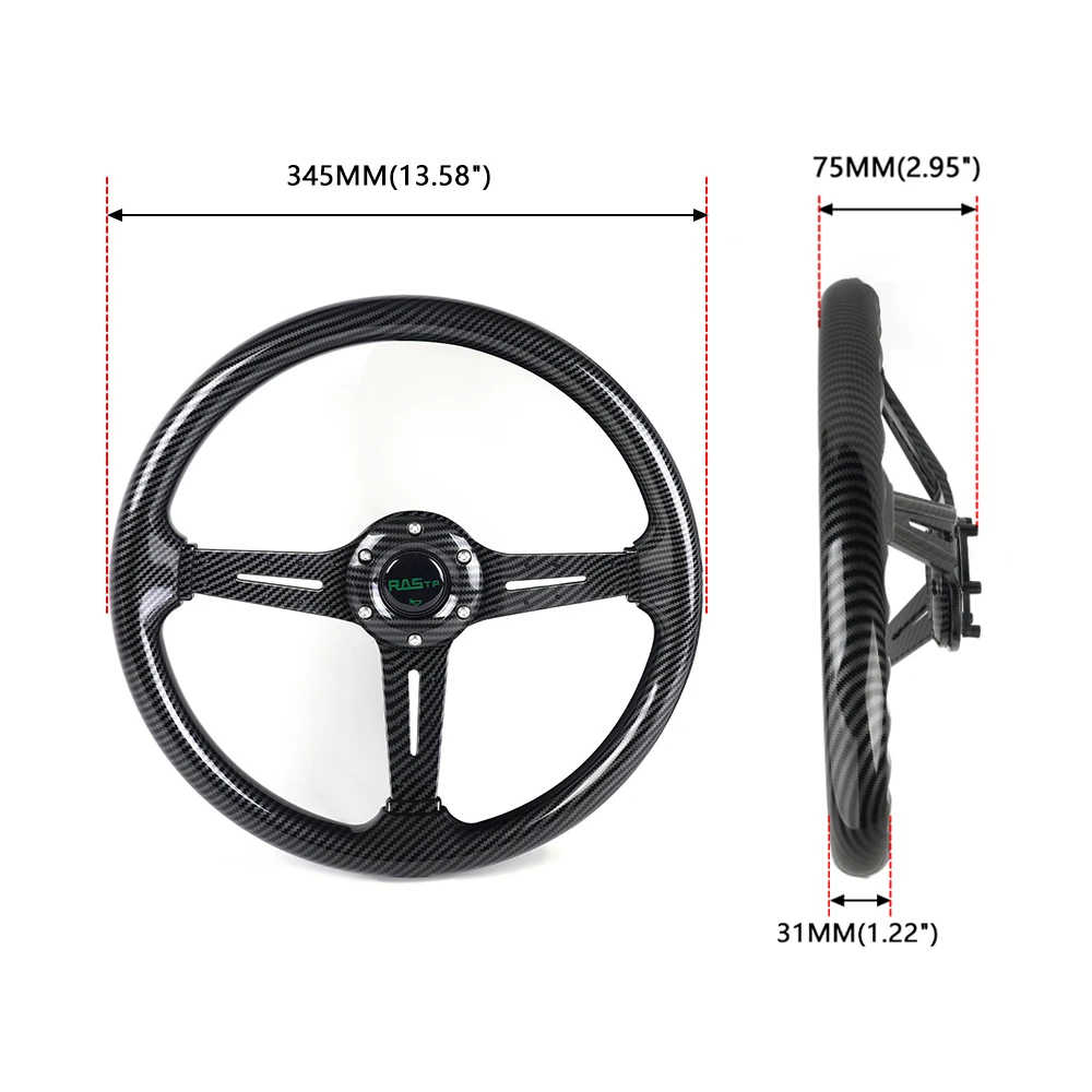 Carbon Fiber Racing Steering Wheel  For Auto Upgrade STW058-Print-T