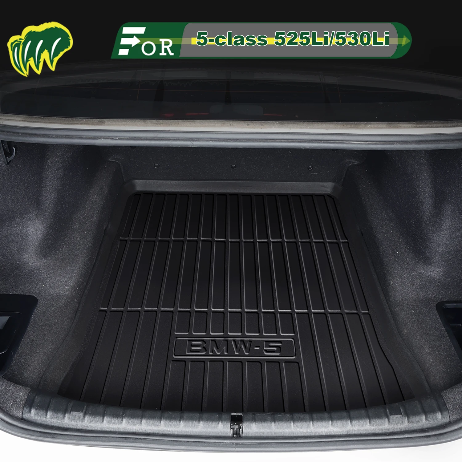 

Для BmW 5-класс 525Li/530Li 2010-2025 TPE Custom Fit Коврик в багажник автомобиля Всесезонный коврик в багажник 3D-образный коврик в багажник Задний коврик в багажник