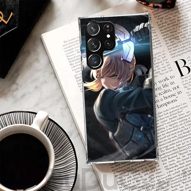 Fate Zero Stay Night Saber Cover For Samsung Galaxy S23 S22 S24 Ultra S21 Plus S20 FE Phone Case S10 + S10E S9 S8 Print Coque