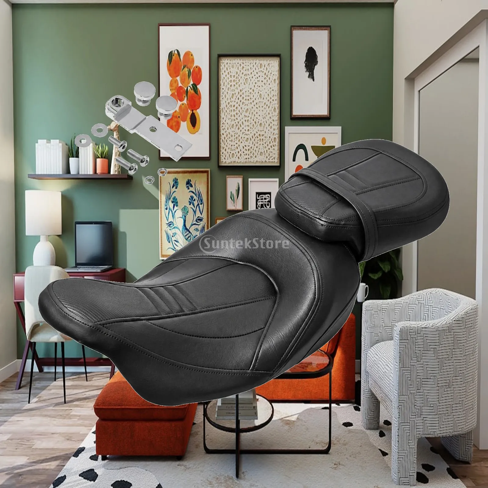Harley Touring Replacement Seat Supportive Two-up Driver Passenger Motorcycle Seat Comfortable Custom for DIY Garage Mechanics