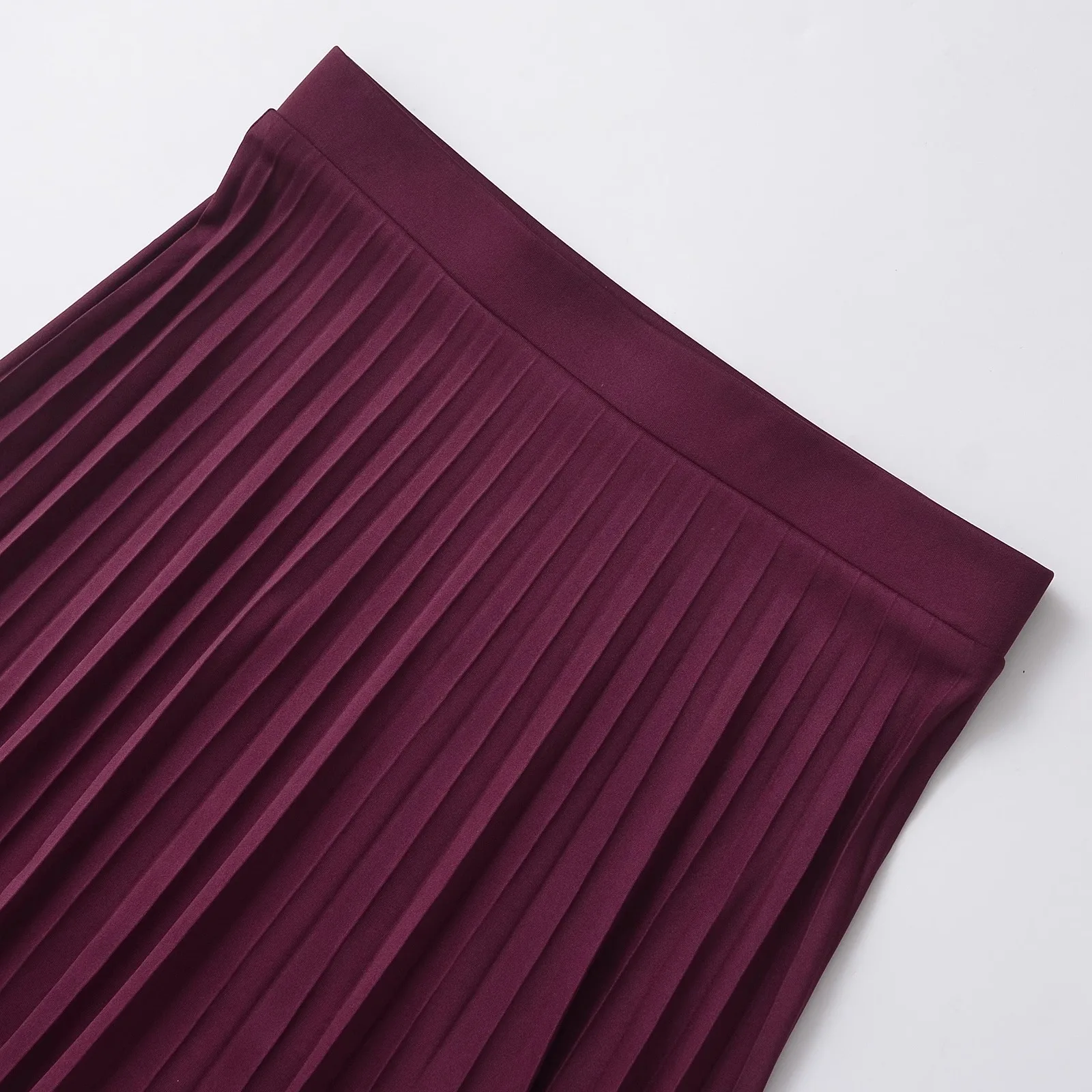 ZAR ฤดูใบไม้ร่วงใหม่ผู้หญิง Faion เอวสูงเข่าความยาวอเนกประสงค์ F กระโปรง A-Line Midi กระโปรงเส้นใยโพลีเอสเตอร์