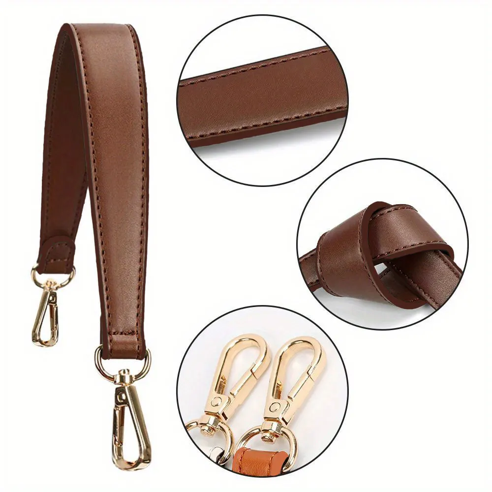 Artificial Leather Bag Strap Handbags Handles For Handbag Short Bag Strap Purse Strap Golden Buckle Replacement Bag Belt