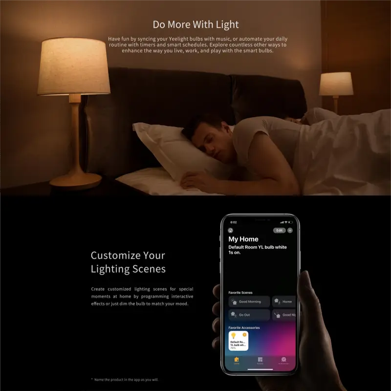 مصباح YEELIGHT LED 1S ذكي E26/E27 إضاءة بيضاء دافئة سطوع قابل للتعديل تحكم صوتي عبر واي فاي 2700K متوافق مع Homekit وجوجل - 3