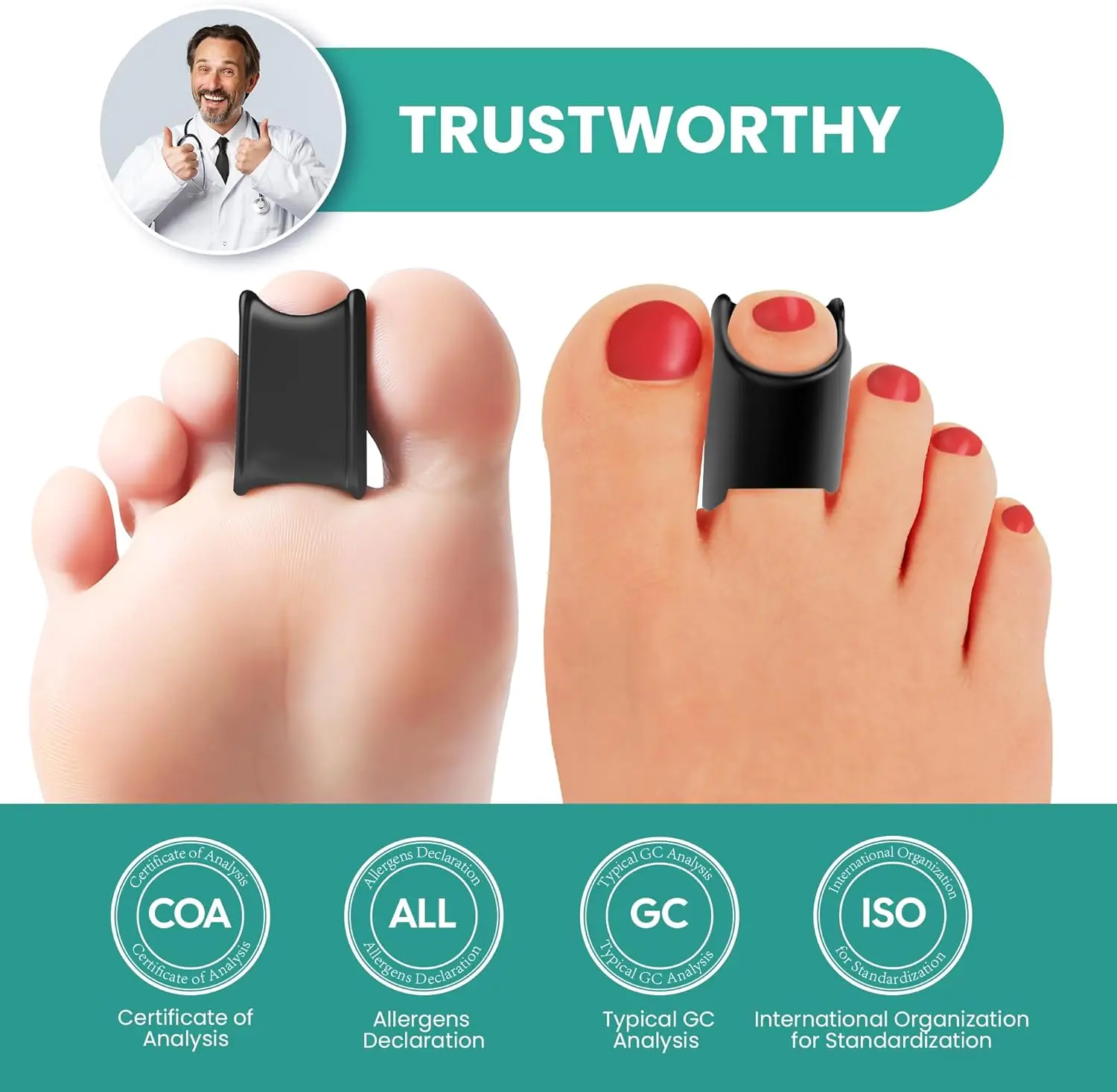 2Pcs Toe Hallux Valgus Separator Correction