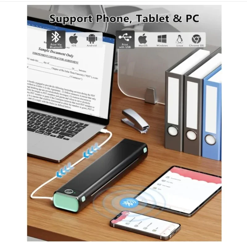 

In stock Phomemo M08F 8 Inch No Ink Portable A4 Mini Wireless Mobile Thermal Printer