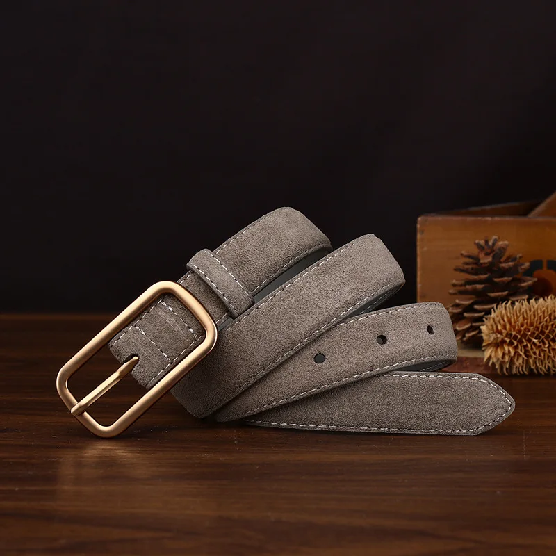 Luxurious Suede Belt for Women Vintage Versatile Simple High-End Feeling Matching Casual Jeans Internet Famous Waist Belt