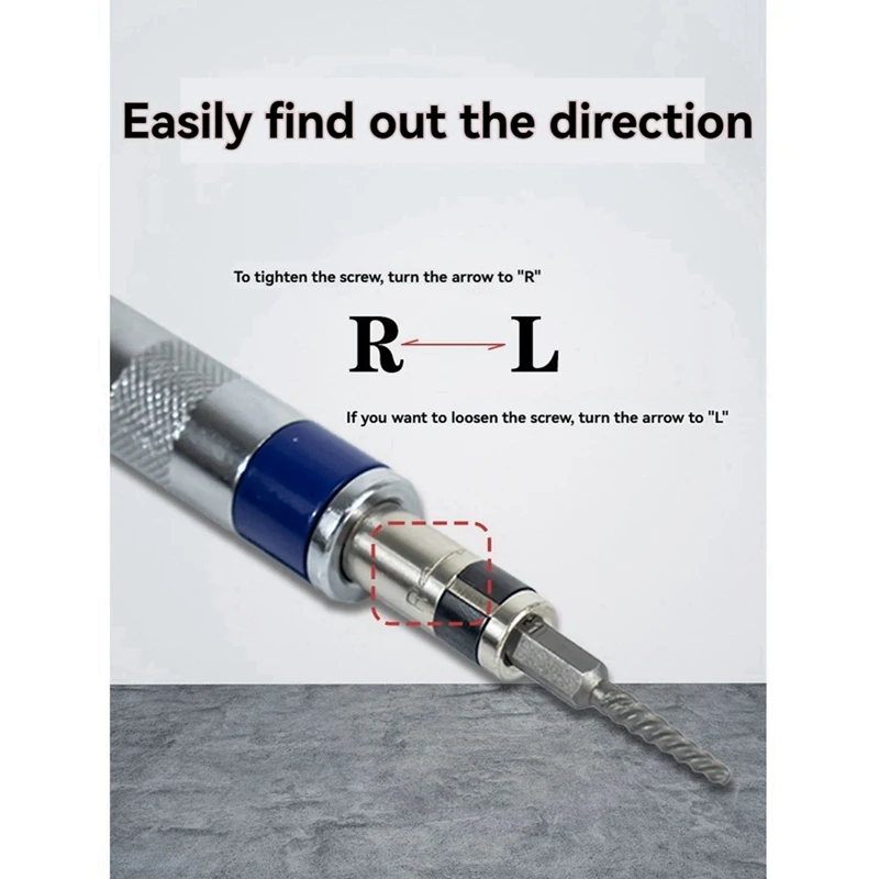 A19F-6In1 Screwdriver Set 1/4-Inch Impact Drive Rusted Stuck Broken Fasteners Remover With Complete Specifications