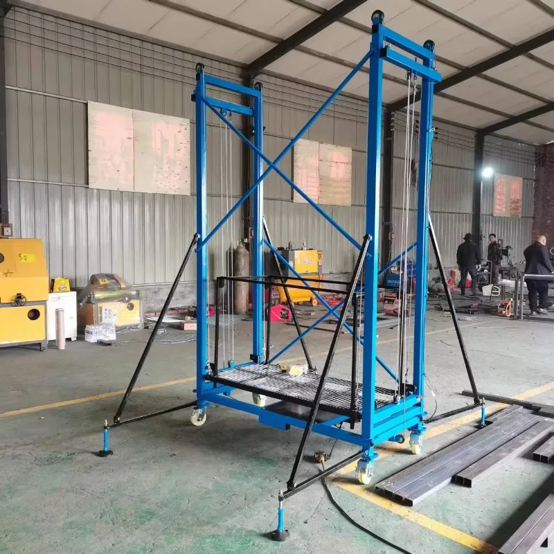 

Mobile Construction Ladder Lift Platform Remote Control Scaffolding Folding Ladder New Wire Rope Hoist Electric