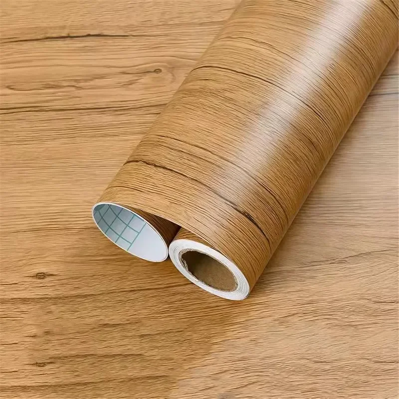 PVC 3D Stickers for Apartment Kitchen Exterior Use-Self Adhesive Eco-Friendly Waterproof Wood Grain Furniture & Wall Decor