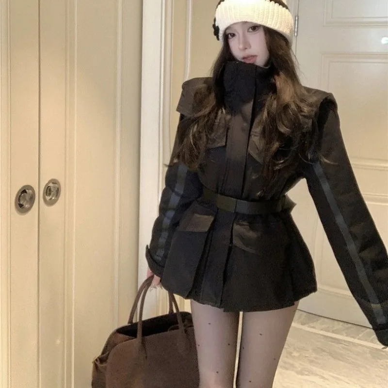 Autumn Winter Fashionable Versatile Women' Leisure Outdoor Winter Warm Medium Long Cotton Jacket Women' Exquisite Simple Leisure