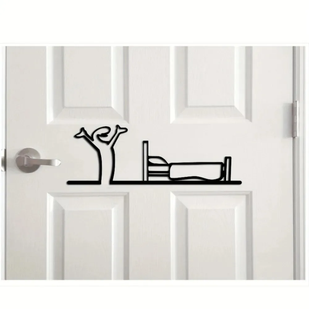HxIron Abstract 2D Flat Metal Wall Art, Modern Minimalist Black Iron Panel, Durable Easy Install for Living Room Office