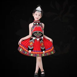 Chinese Folk Minority Dance Costumes Girls Classical Traditional Miao Clothing Festival Stage Performance Hmong Ancient Costume