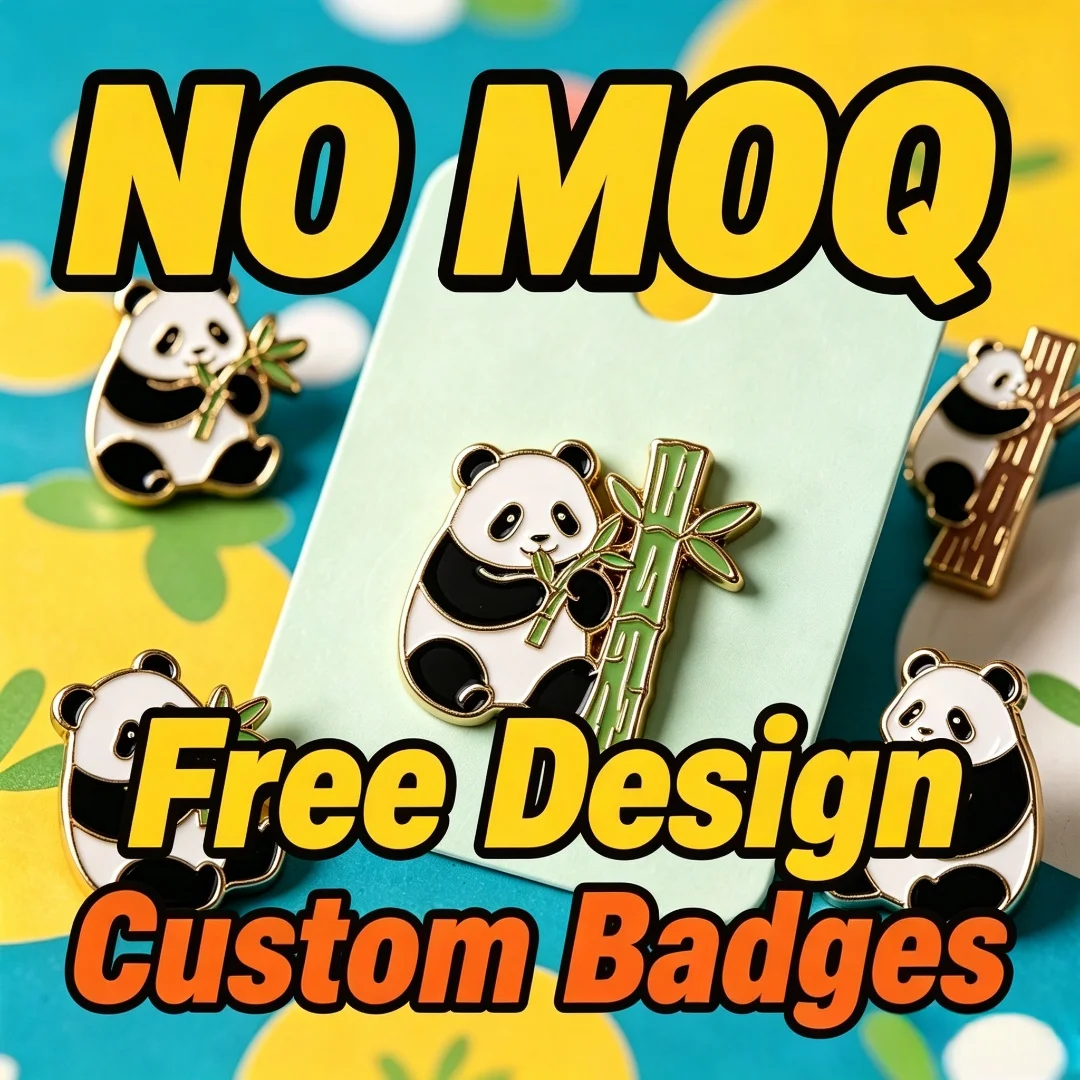 

Custom Panda Bamboo Metal Lapel Pin Personalized Cute Chinese Animal Enamel Brooch Jacket Backpack Decor Souvenir Gift