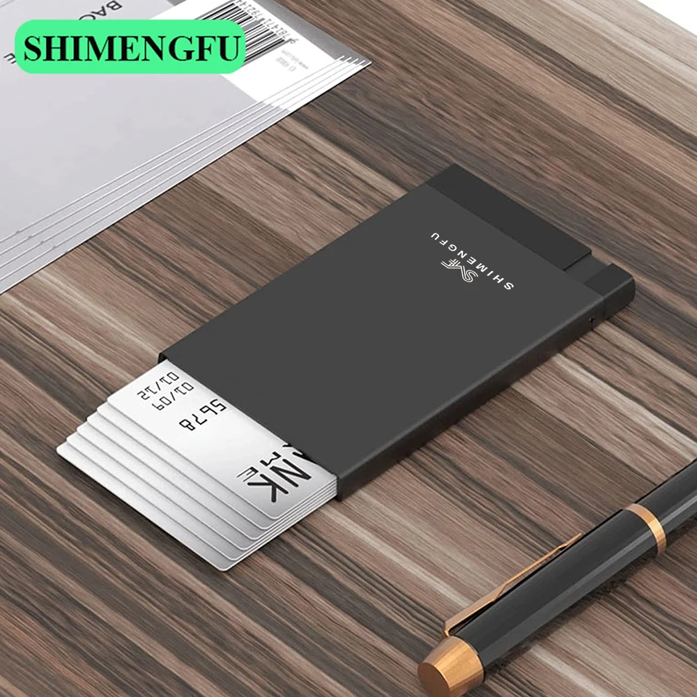 2023 New Card Wallet for Men Credit Card Holder RFID Blocking Pop Up Card Case Women Minimalist Aluminum Smart Wallet