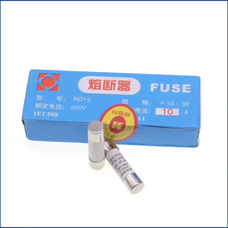 YYT 20PCS Fuse Tube 10*38mm Ceramic Fuse 380V/500V RO15 Standard 0.5A-40A Circuit Breaker for Electrical Safety