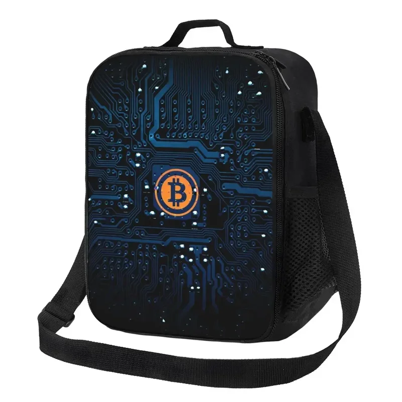 

Bitcoin Computer Motherboard CPU Circuit Insulated Lunch Bag for School Office Btc Blockchain Resuable Thermal Cooler Bento Box