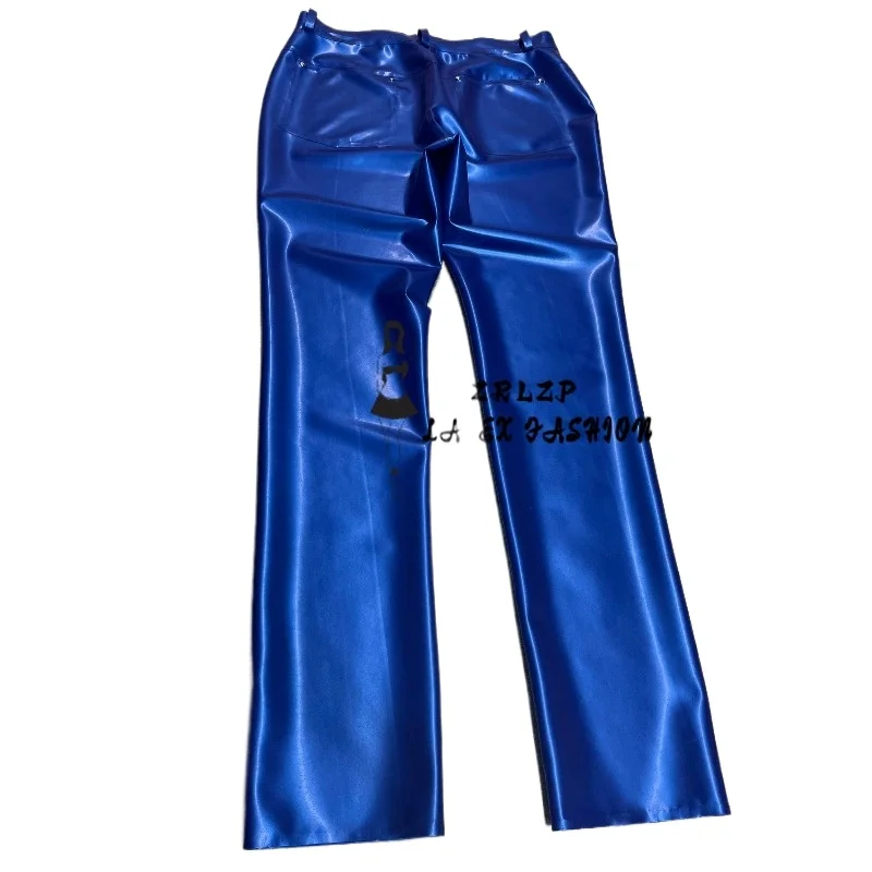 

Unisex Fashion Latex Straight Pants Rubber Night Club Dance Pants Trousers