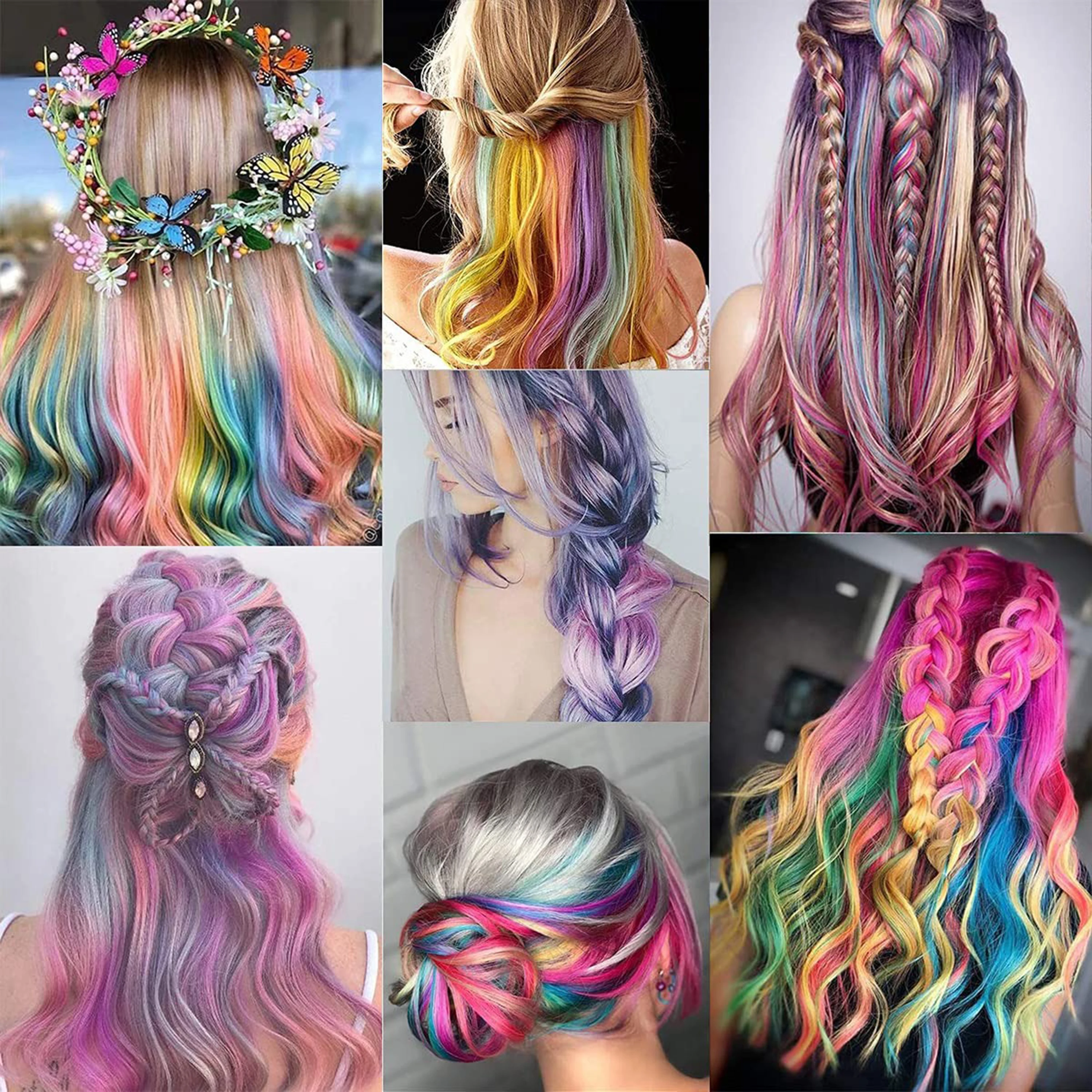 VEYDA Colored Party Highlights Clip in Hair Extensions for Girls 22 Inches Omber Colors Straight Hair Synthetic Hairpieces image 6