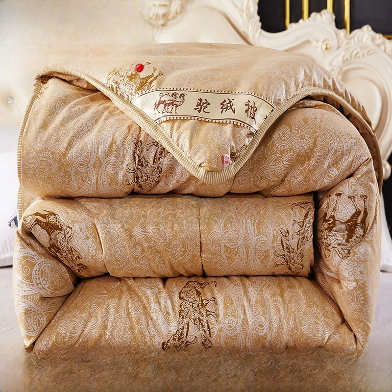 Thick Warm Pure Camel Hair Quilt Core Blanket Winter Duvet Single Double 18m2x23m Bedding Cover Warmth Comforter Insert