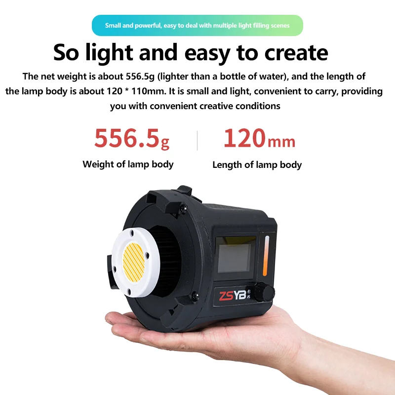 ZSYB YB CL-60Bi Bi-color LED Video 60W Photography Light Handheld Studio Photo Lamp Portable Camera Light for Tiktok Youtube