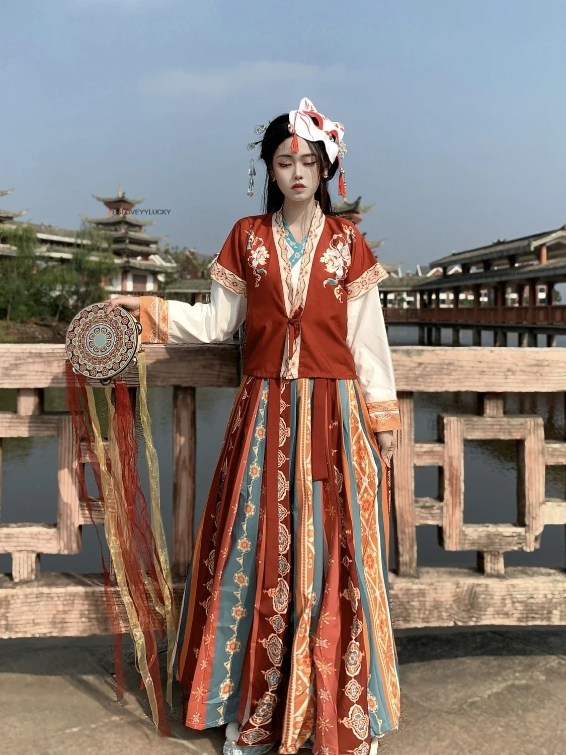 فستان هانفو التقليدي المطرز الجنية وي جين مجموعة كاملة فستان هانفو فستان هانفو أزياء نسائية صينية لأسرة تانغ #5