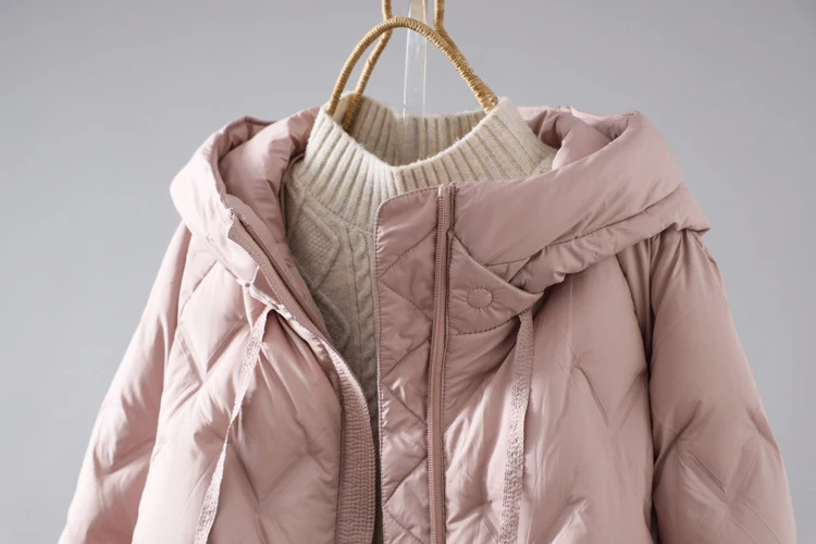 Schinteon Women Light 90% White Duck Down Jacket Casual Loose Autumn Winter Outwear with Hood Korean Style Coat 2026 New