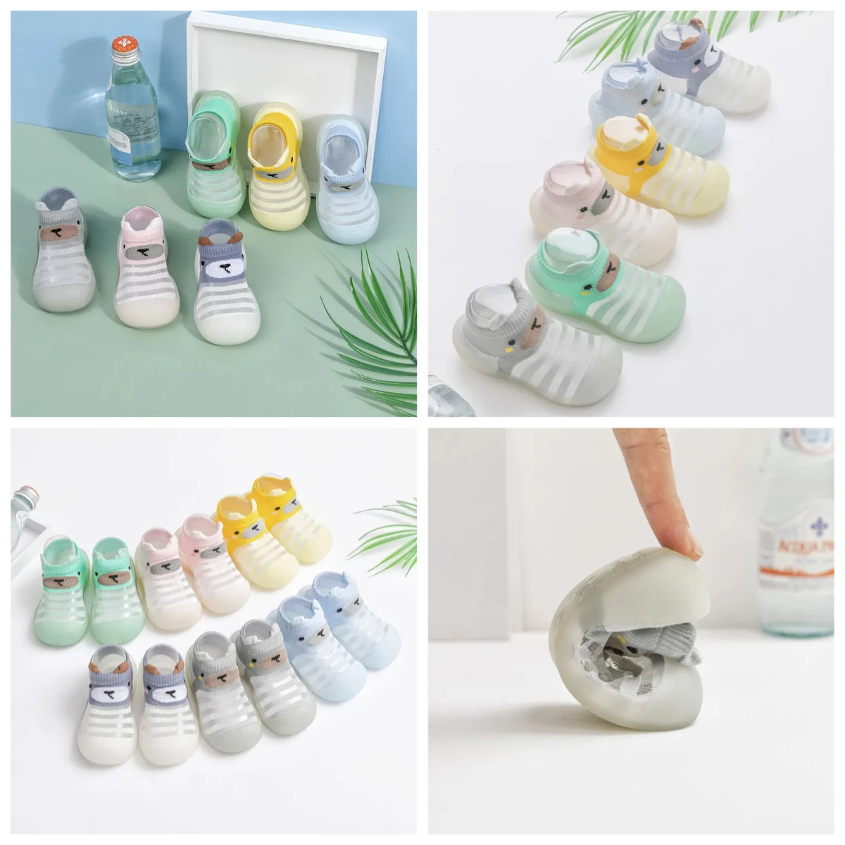 

Summer new children's anti-kicking big-headed toddler shoes baby breathable soft-soled ice stockings shoes floor toddler shoes