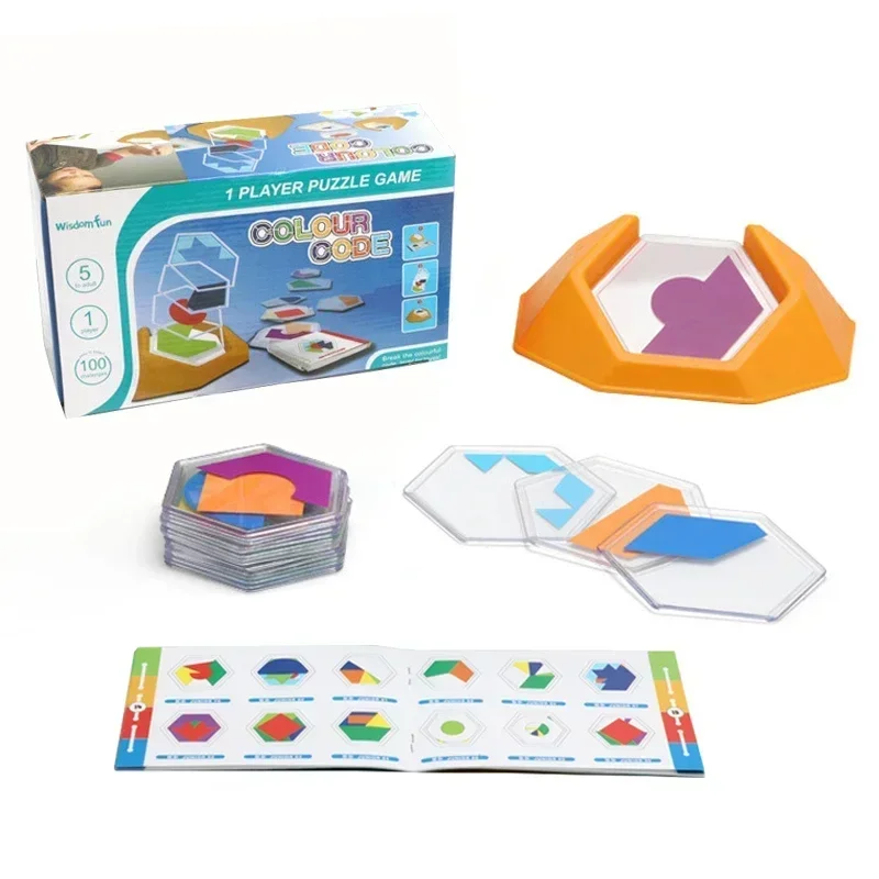 Rompecabezas de código de Color para niños, juego de mesa lógico, geométrico, inteligente, juguete espacial, regalos de bricolaje