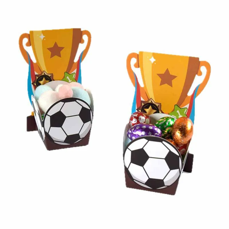 10/20Pcs Cartoon Football Trophy Gift Packaging Boxes