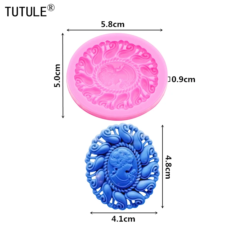 cameo vintage beauty head diy base tray accessories silicone moulds vibrator epoxy flexible polymer clay moulds chocolate moulds