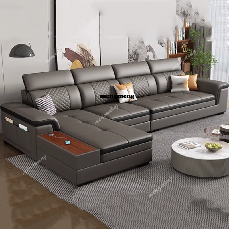 

Nordic Minimalist Sofas Genuine Leather Modern Straight Apartment Sofas Bedrooms Relax Armchairs Woonkamer Banken Accessories