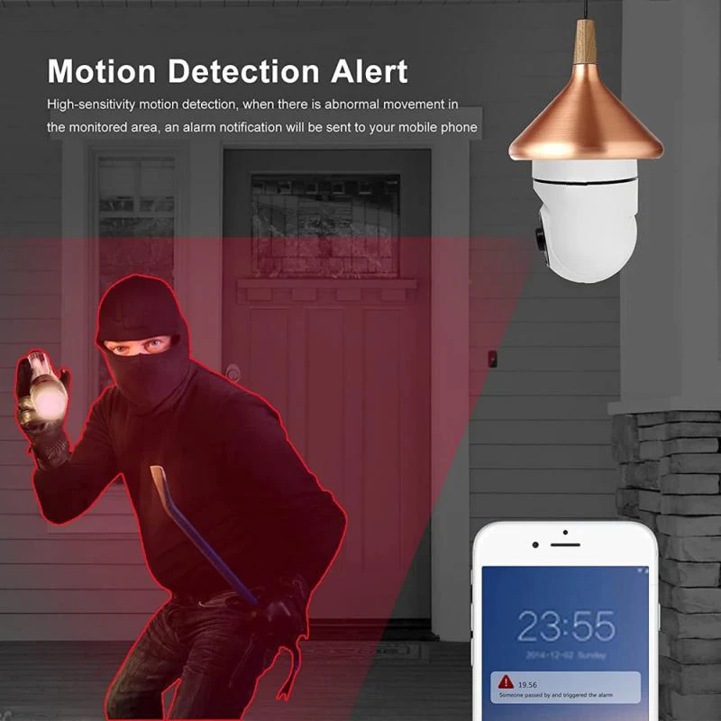 1080P Bulb Surveillance Camera Rotatable WiFi Anti-theft Outdoor Indoor Security Monitor Night Vision Audio Security IP Camera
