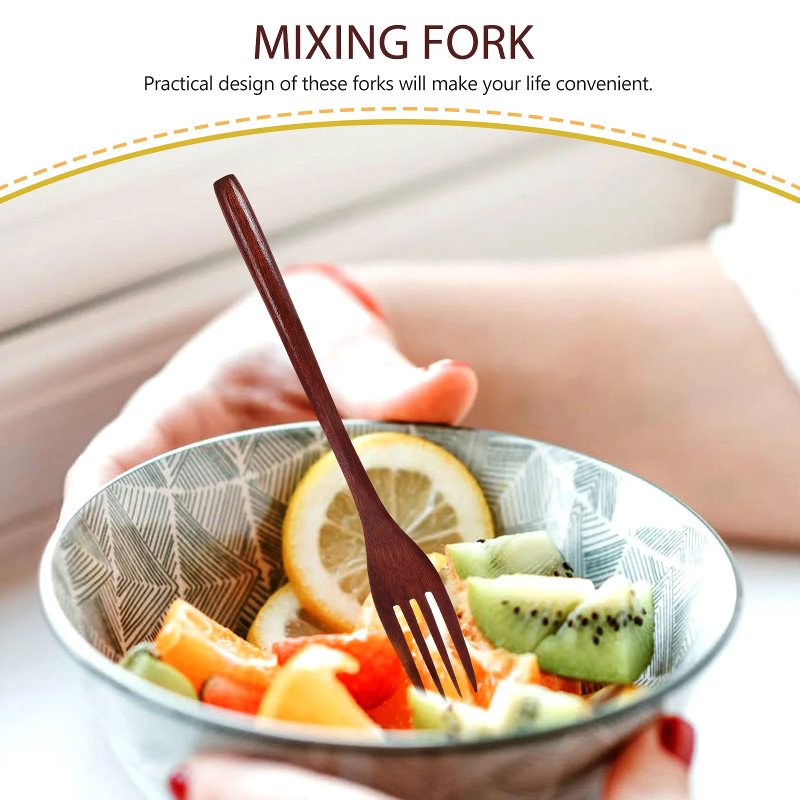 

2Pcs Wooden Fork Long Handle Natural Cooking and Mixing Forks for Kitchen Home Restaurant Dining Wood Mixing Fork