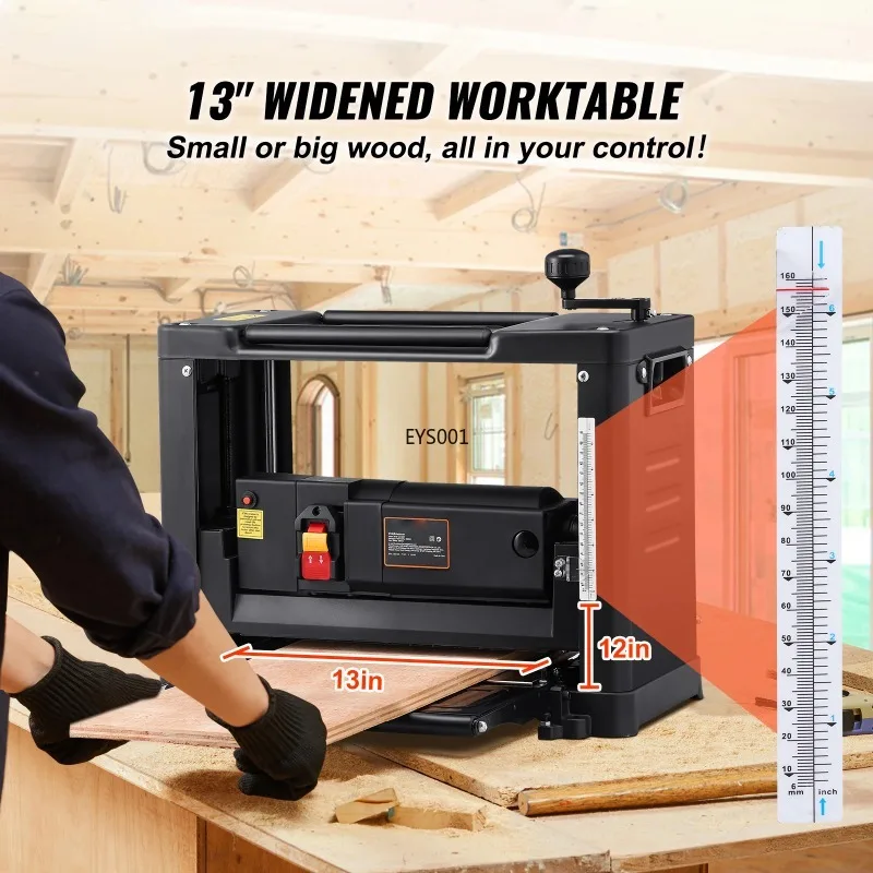 Suitable For SucceBuy Thickness Planer 13inch Benchtop Planer & Two-Blade 15-Amp 1800W Powerful Motor Low Noise for DIY Woodwork