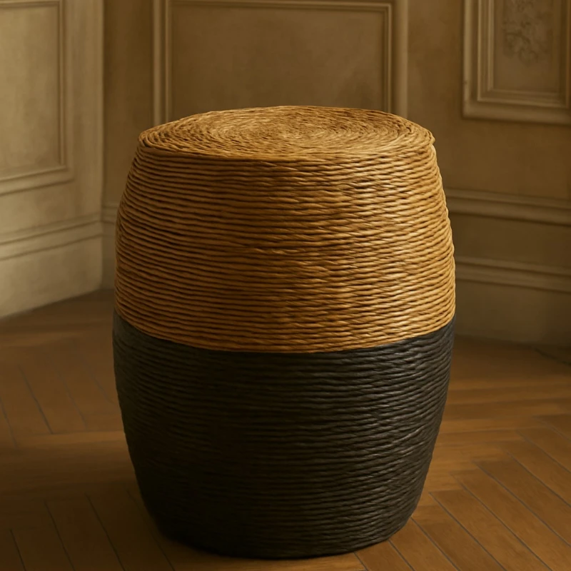 %w for BM159 Табурет из ротанга гуцзэн Faux Rattan Guzheng Stool Tatami Ottoman для прихожей и чайной дзен стиль*