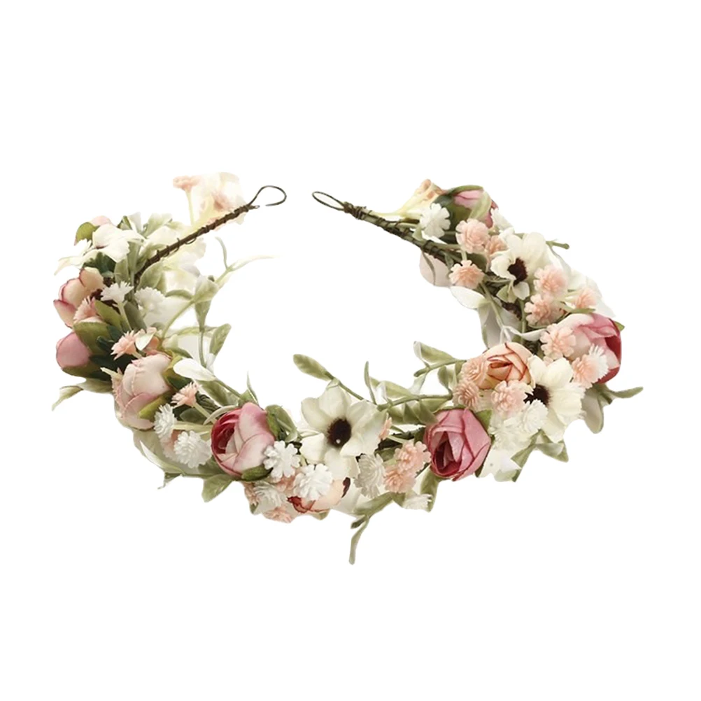 

Floral Headb Bridal Hair Accessories Women Bride Flower Wreath Photo Props Party Crowd Charming Makeup Brighten