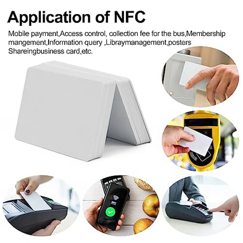 100 PCS NTAG215 NFC карты, пустые 215 NFC карты, 215 бирок, перезаписываемые NFC карты 504 Bytes, память для всех устройств с поддержкой NFC