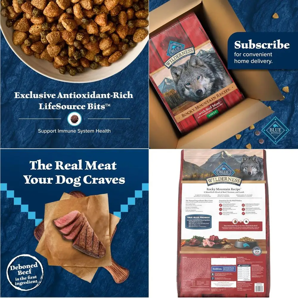 

Rocky Mountain Wilderness High-Protein Adult Dog Food with Wholesome Grains & Red Meat, 24 lbs