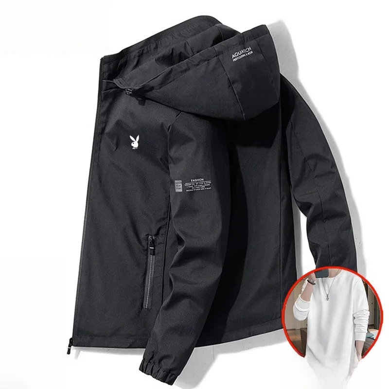 

Мужская куртка с капюшоном на подкладке, свободная посадка, повседневная верхняя одежда, ветрозащитная застежка-молния, длинная све, молодежная мода