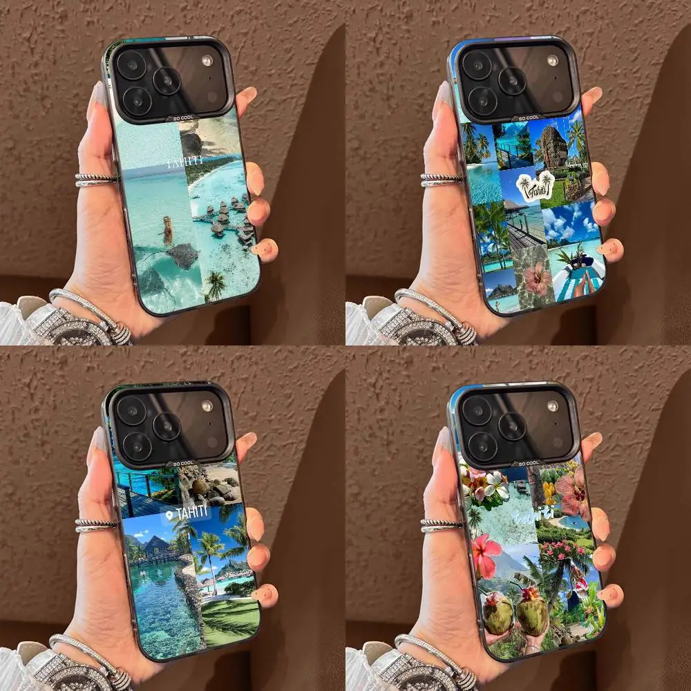 

Tahiti Polynesia Beach Phone Case For iPhone 17,16,15,14,13,12,11,Pro,Max,Plus,E,Air,Mini Black Tpu Cover