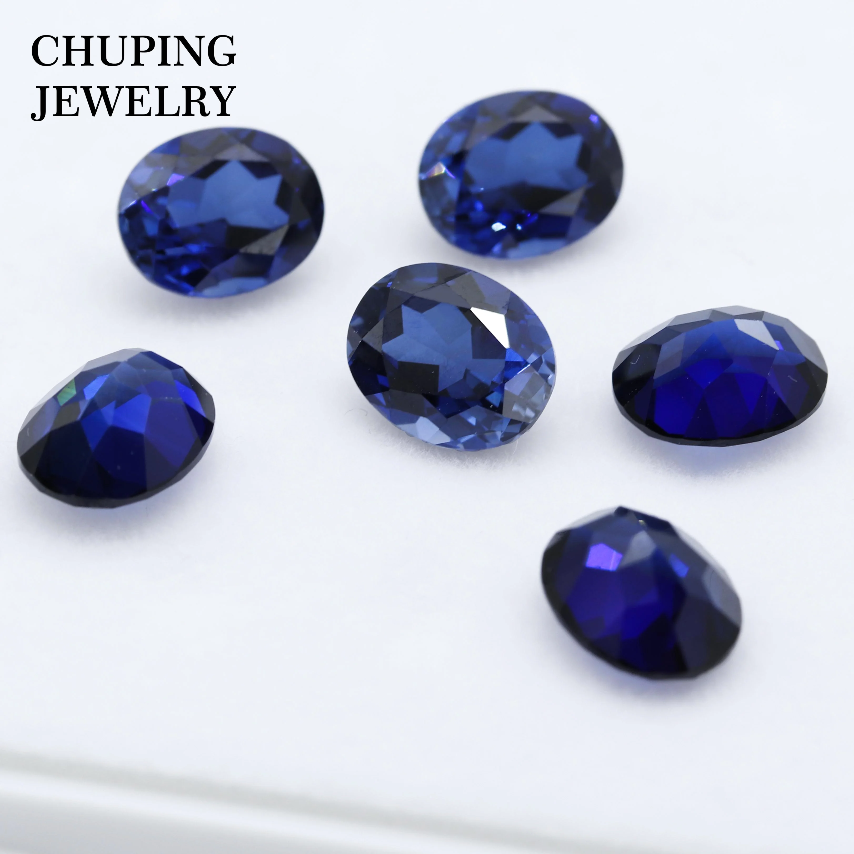 ChuPing Jewelry Forma ovale Fiamma fusa Blu reale per realizzare certificati AGL selezionabili Negozio sciolto Coltiva lo zaffiro