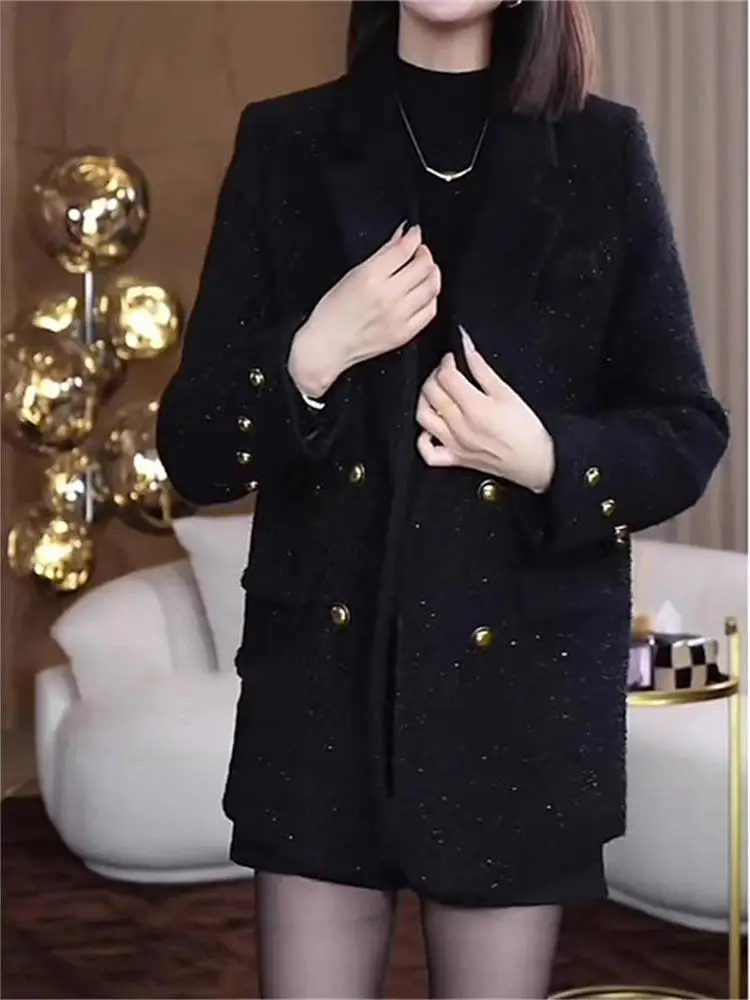 Ele Bla Abito casual con risvolto da donna Faionable plus Size Primavera Autunno Nuovo Sle Produzione cinese Cappotto lungo Sve ort