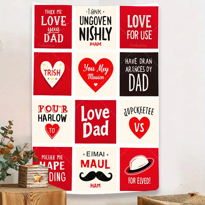 

1pc Wall Tapestry "Retro Love Dad Quotes Tapestry - Modern Farmhouse Wall Art Decor"