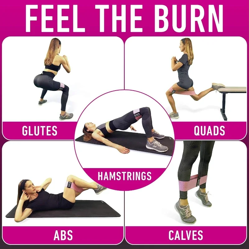 Booty Bands for Women Men Fabric Elastic Bands for Exercise, Resistance Bands for Legs for Working Out Hip Thigh Glute Bands Set S03c53b1408ae45c4ac67d72724799417J
